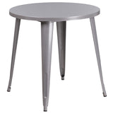 English Elm Commercial Grade Commercial Grade 30" Round Metal Indoor-Outdoor Table