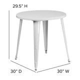 English Elm Commercial Grade Commercial Grade 30" Round Metal Indoor-Outdoor Table