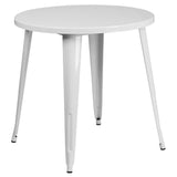 English Elm Commercial Grade Commercial Grade 30" Round Metal Indoor-Outdoor Table