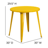 English Elm Commercial Grade Commercial Grade 30" Round Metal Indoor-Outdoor Table