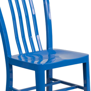English Elm Commercial Grade Commercial Grade Metal Indoor-Outdoor Chair
