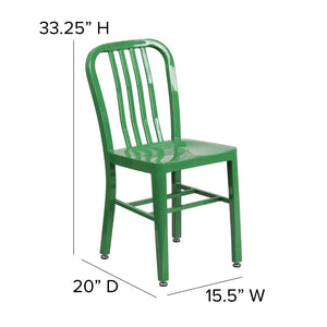 English Elm Commercial Grade Commercial Grade Metal Indoor-Outdoor Chair