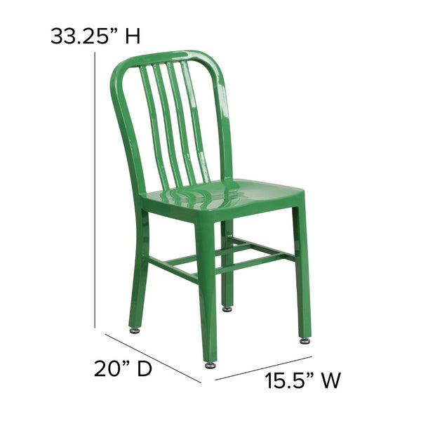 English Elm Commercial Grade Commercial Grade Metal Indoor-Outdoor Chair