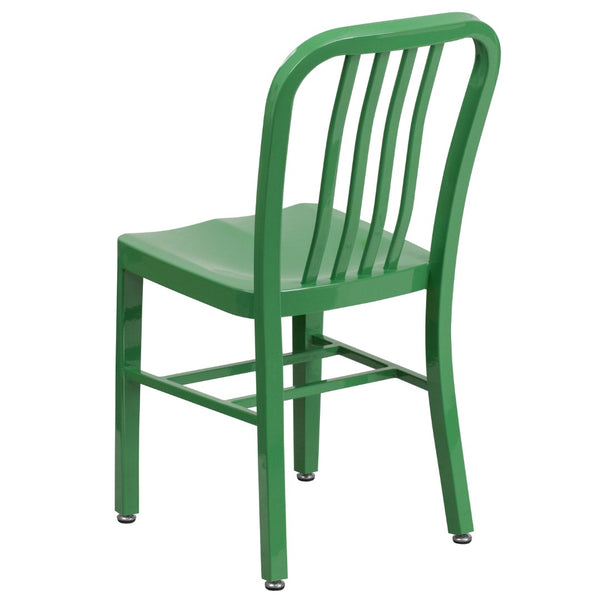 English Elm Commercial Grade Commercial Grade Metal Indoor-Outdoor Chair