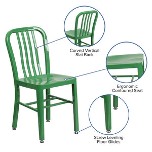 English Elm Commercial Grade Commercial Grade Metal Indoor-Outdoor Chair