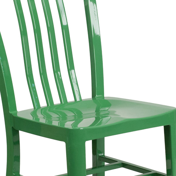 English Elm Commercial Grade Commercial Grade Metal Indoor-Outdoor Chair