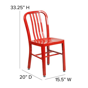 English Elm Commercial Grade Commercial Grade Metal Indoor-Outdoor Chair