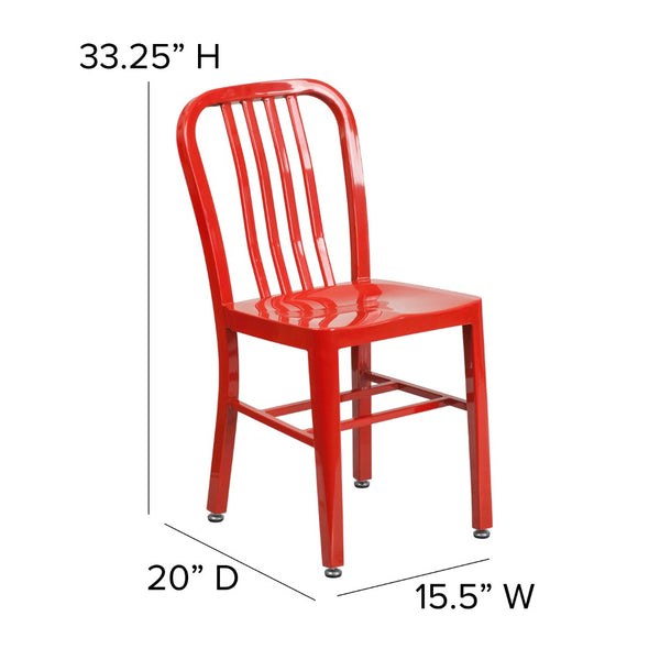 English Elm Commercial Grade Commercial Grade Metal Indoor-Outdoor Chair