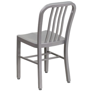 English Elm Commercial Grade Commercial Grade Metal Indoor-Outdoor Chair