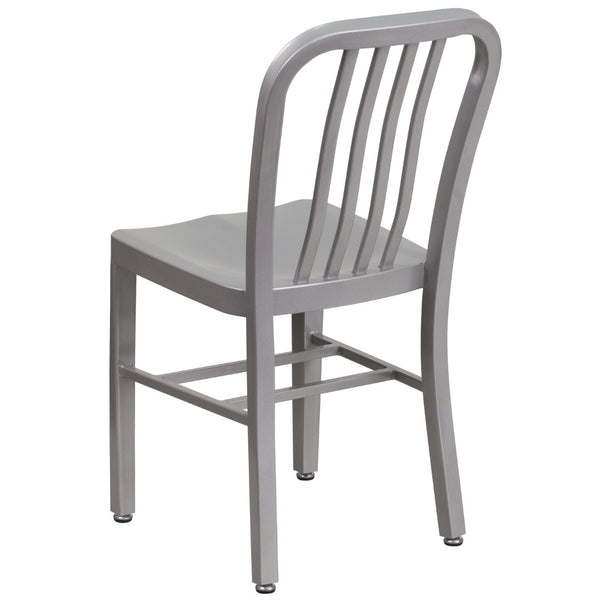 English Elm Commercial Grade Commercial Grade Metal Indoor-Outdoor Chair