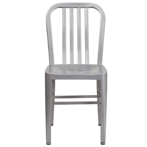 English Elm Commercial Grade Commercial Grade Metal Indoor-Outdoor Chair