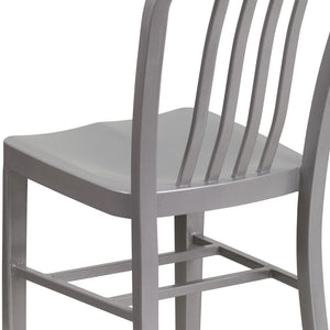 English Elm Commercial Grade Commercial Grade Metal Indoor-Outdoor Chair