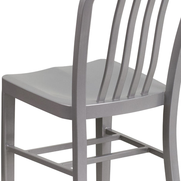 English Elm Commercial Grade Commercial Grade Metal Indoor-Outdoor Chair