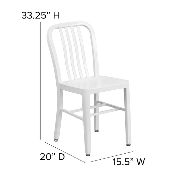 English Elm Commercial Grade Commercial Grade Metal Indoor-Outdoor Chair