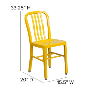English Elm Commercial Grade Commercial Grade Metal Indoor-Outdoor Chair