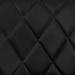 English Elm Contemporary Vinyl Bucket Seat Adjustable Height Barstool with Diamond Pattern Back and Chrome Base