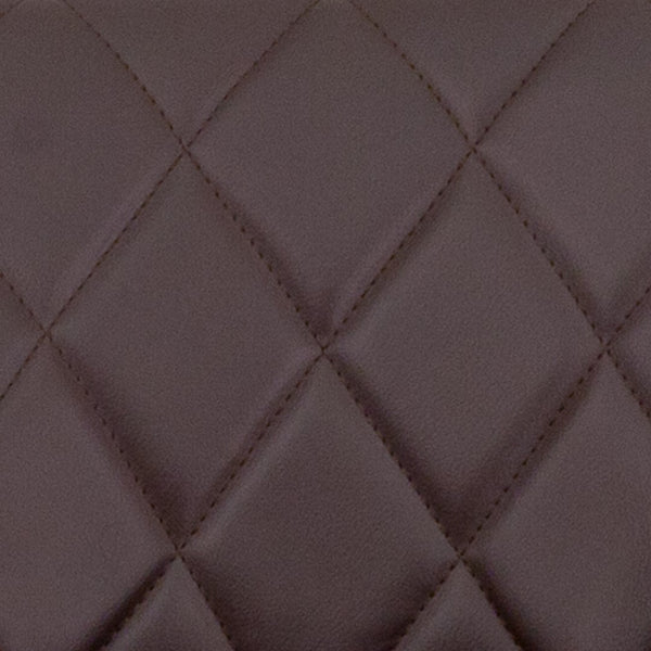 English Elm Contemporary Vinyl Bucket Seat Adjustable Height Barstool with Diamond Pattern Back and Chrome Base