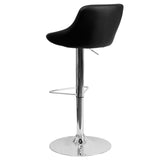 English Elm Contemporary Vinyl Bucket Seat Adjustable Height Barstool with Chrome Base