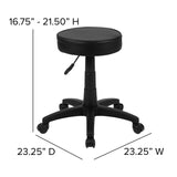 English Elm Commercial Grade Adjustable Doctors Stool on Wheels with Ergonomic Molded Seat