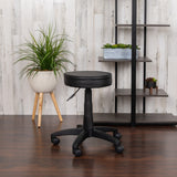 English Elm Commercial Grade Adjustable Doctors Stool on Wheels with Ergonomic Molded Seat