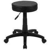 English Elm Commercial Grade Adjustable Doctors Stool on Wheels with Ergonomic Molded Seat