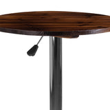 English Elm Commercial Grade 23.5'' Round Adjustable Height Wood Table (Adjustable Range 26.25'' - 35.5'')