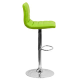 English Elm Vincent Modern Vinyl Adjustable Bar Stool with Back, Swivel Stool with Chrome Pedestal Base and Footrest