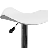 English Elm Contemporary Vinyl Adjustable Height Barstool with Wavy Seat and Chrome Base