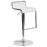 English Elm Contemporary Plastic Adjustable Height Barstool with Chrome Drop Frame