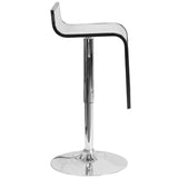 English Elm Contemporary Plastic Adjustable Height Barstool with Chrome Drop Frame