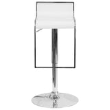 English Elm Contemporary Plastic Adjustable Height Barstool with Chrome Drop Frame