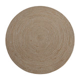 English Elm 4 Foot Round Braided Design Jute and Polyester Blend Indoor Area Rug