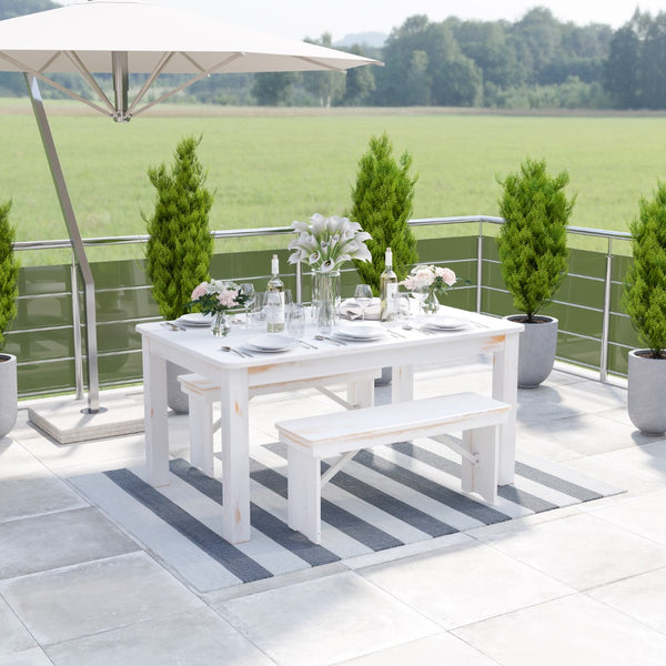 English Elm 5' x 7' Grey & White Striped Handwoven Indoor/Outdoor Cabana Style Stain Resistant Area Rug