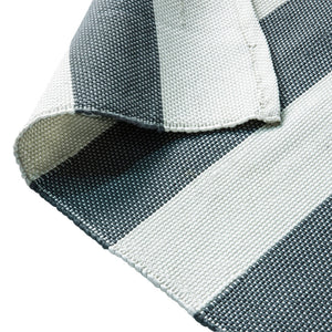 English Elm 5' x 7' Grey & White Striped Handwoven Indoor/Outdoor Cabana Style Stain Resistant Area Rug