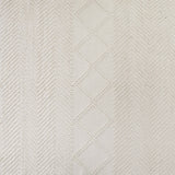 English Elm 5' x 7' Ivory & White Geometric Design Handwoven Area Rug - Wool/Polyester/Cotton Blend