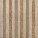 English Elm 5' x 7' Handwoven Striped Jute Blend Area Rug in Natural Tones