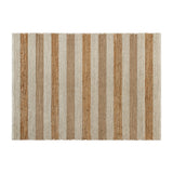 English Elm 5' x 7' Handwoven Striped Jute Blend Area Rug in Natural Tones