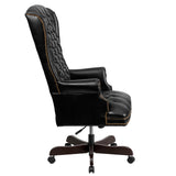 English Elm Commercial Grade High Back Traditional Fully Tufted LeatherSoft Executive Swivel Ergonomic Office Chair with Arms