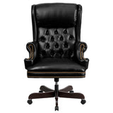 English Elm Commercial Grade High Back Traditional Tufted LeatherSoft Executive Ergonomic Office Chair with Oversized Headrest & Nail Trim Arms