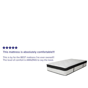 English Elm 12 Inch CertiPUR-US Certified Memory Foam & Pocket Spring Mattress, Twin Mattress in a Box