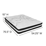 English Elm Full 10 Inch CertiPUR-US Certified Foam Pocket Spring Mattress & 2 inch Gel Memory Foam Topper Bundle