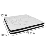 English Elm King 10 Inch CertiPUR-US Certified Foam Pocket Spring Mattress & 2 inch Gel Memory Foam Topper Bundle