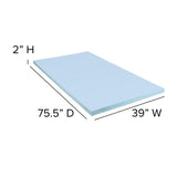 English Elm Twin 10 Inch CertiPUR-US Certified Foam Pocket Spring Mattress & 2 inch Gel Memory Foam Topper Bundle