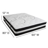 English Elm Queen 12 Inch CertiPUR-US Certified Foam Pocket Spring Mattress & 2 inch Gel Memory Foam Topper Bundle