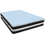 English Elm Queen 12 Inch CertiPUR-US Certified Foam Pocket Spring Mattress & 2 inch Gel Memory Foam Topper Bundle