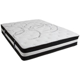 English Elm Queen 12 Inch CertiPUR-US Certified Foam Pocket Spring Mattress & 2 inch Gel Memory Foam Topper Bundle