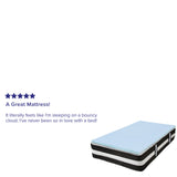 English Elm Twin 12 Inch CertiPUR-US Certified Foam Pocket Spring Mattress & 2 inch Gel Memory Foam Topper Bundle