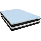 English Elm Queen 12 Inch CertiPUR-US Certified Foam Pocket Spring Mattress & 3 inch Gel Memory Foam Topper Bundle