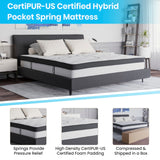 English Elm 12 Inch CertiPUR-US Certified Hybrid Pocket Spring Mattress, King Mattress in a Box