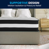 English Elm 12 Inch CertiPUR-US Certified Hybrid Pocket Spring Mattress, Queen Mattress in a Box